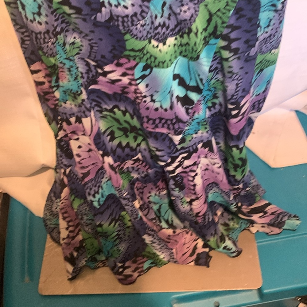 Sz M Colorful Maxi Skirt Lagenlook!Waist 32”x33”Rich Multi-Colored Lined,Lt Wt - Picture 3 of 6